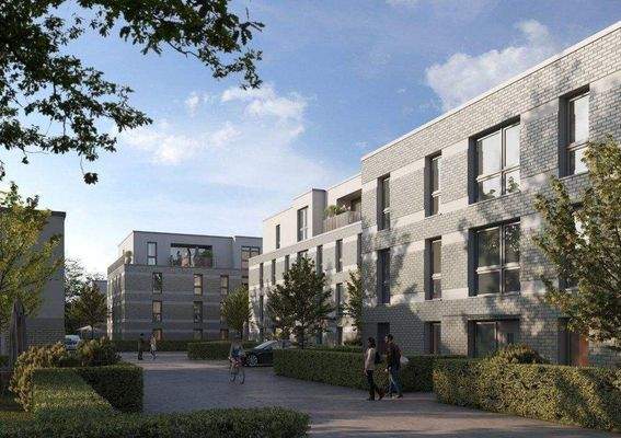 Haus 1-3 Perspektive Seitenansicht Einfahrt Eschen