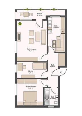 Wohnung - Süd-Ost Ausrichtung
