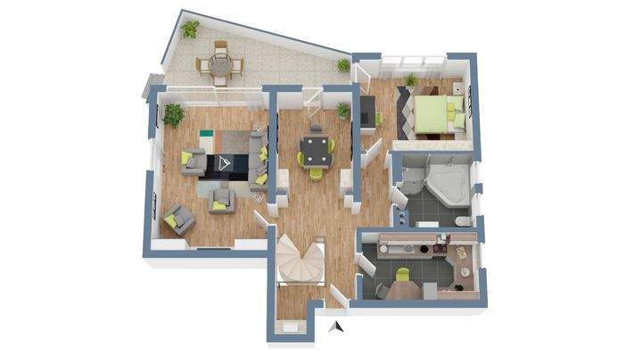 Grundriss Erdgeschoss 3D