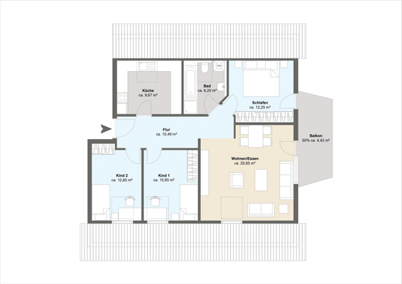 Grundriss Dachgeschosswohnung