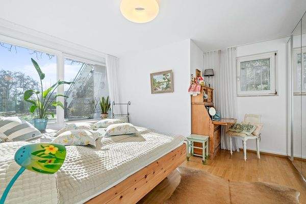 Das Schlafzimmer im Gartengeschoss 