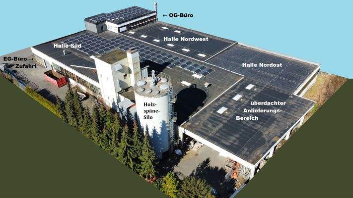 Luftaufnahme, von Südost beschriftet)