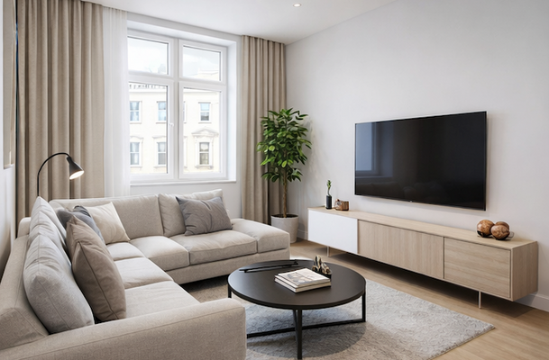 Möbliertes Wohnbeispiel