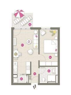 Grundriss mit Terrasse