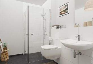 Visualisierung des Badezimmers der Eigentumswohnung