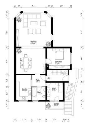 Grundrissplan Erdgeschoss 