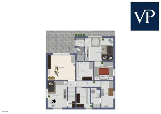 Grundriss EG mit Außenanlage