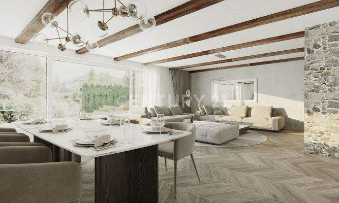 EG Wohnzimmer mit Kamin Visualisierung