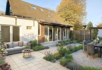 Terrasse virtuell möbliert