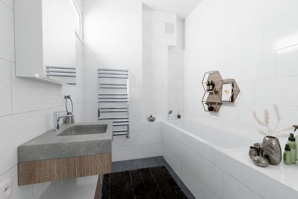 Visualisierung | Badezimmer mit Oberlicht und moderner Raumgestaltung