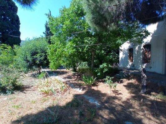 Kreta, Neapoli: Großes Steinhaus mit unvollendetem Gästehaus, Olivenhain und Garten zu verkaufen