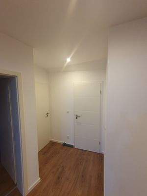 Moderner Flur mit Holzboden