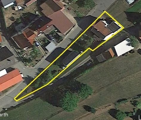 Google Earth Objektdraufsicht markiert