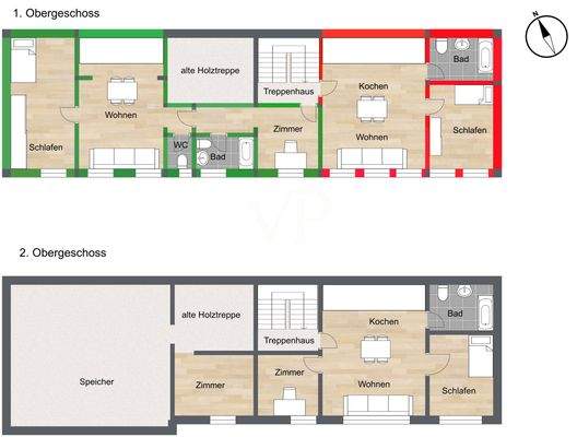 Rückgebäude 1. und 2. OG