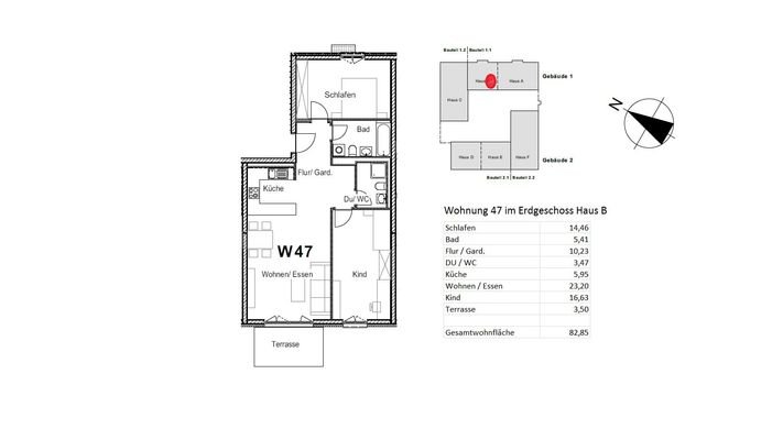 Einzelgrundriss Wohnung 47