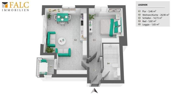 Grundriss - Wohnung 60