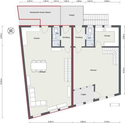 Grundriss 2.OG - nicht maßstäblich