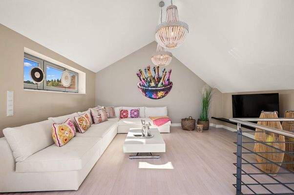 Wohnzimmer mit Dachterrasse