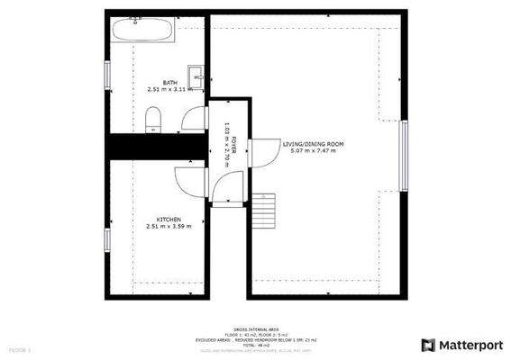 die Maße entsprechen der Grundfläche