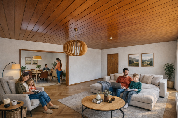 ERDGESCHOSS - WOHNZIMMER & ESSZIMMER | NACHHER (KI)