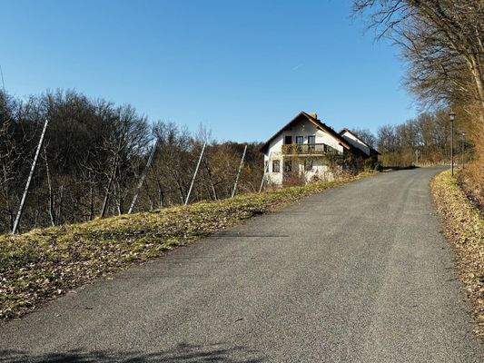 Grundstücksimpressionen im Winter / Zufahrt über die Straße "An der Steige"