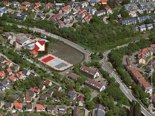 Luftaufnahme des Baugebiets