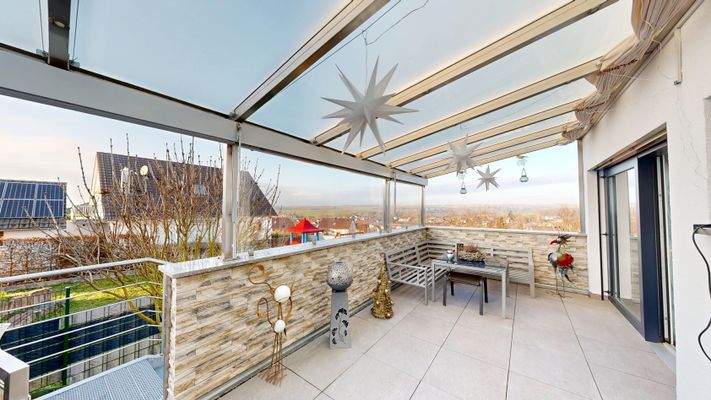 Terasse mit Glaspergola - EG 