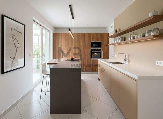 Küche mit Einrichtungsvorschlag - cucina con proposta di arredamento