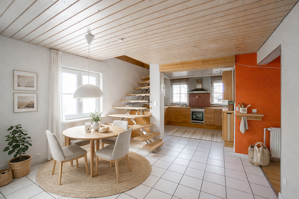 Essbereich/Küche Haus A Einrichtungsvorschlag (KI generiert)