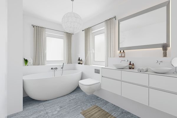 Badezimmer Obergeschoss visualisiert