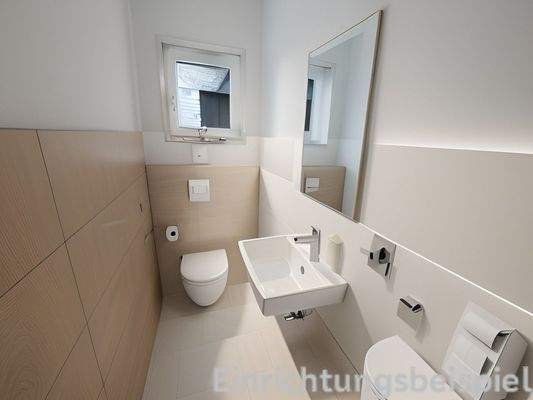 Gäste-WC Musterhaus (Einrichtungsbeispiel KI)