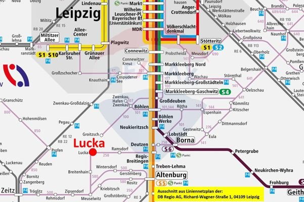 Liniennetzplan um Lucka