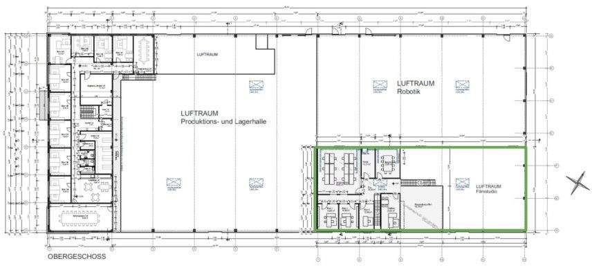 Grundriss OG - Produktions- und Lagerhalle mit Büro, 00-1264
