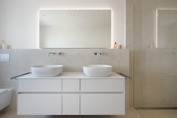 Bad Waschtisch mit Glaskonsole I