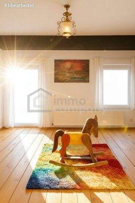 Zimmer mit KI bearbeitet - licht und Farbe optimiert