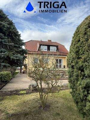 Blick vom Garten zum Haus 