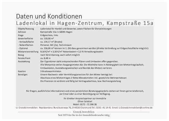 Daten und Konditionen