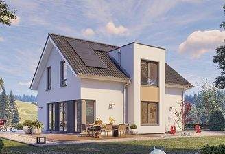 Gartenansicht mit Sonnenterrasse