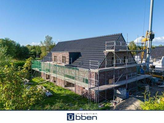 Blick auf die Doppelhaushälfte