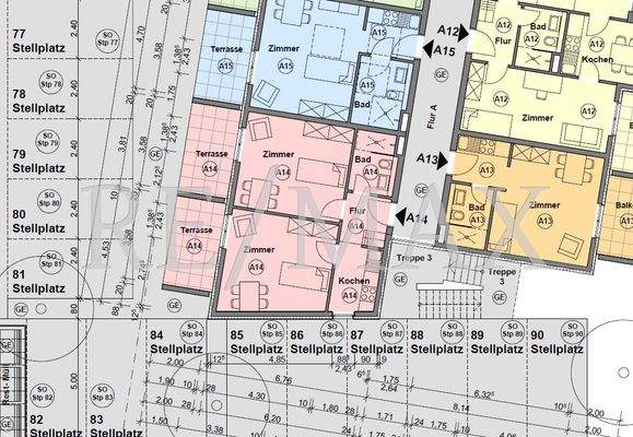 Grundriss Wohnung A 14