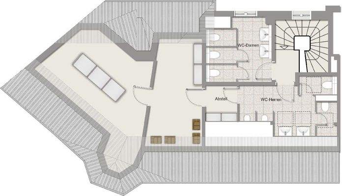 Grundriss Büro/sanitäre Anlagen DG 25m²