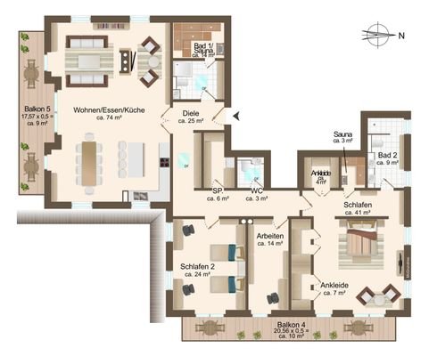 Dachgeschoss-W7- ca. 248 m²