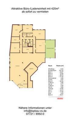 Grundriss G1 mit m²