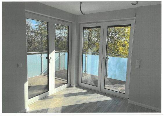 Schlafzimmer mit Terrassentüren