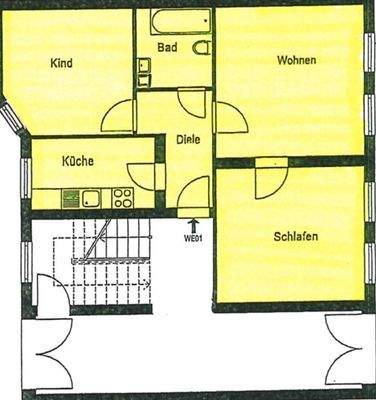 Grundriss 3- Raum WE im EG