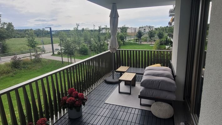 Balkon mit Blick ins Grüne