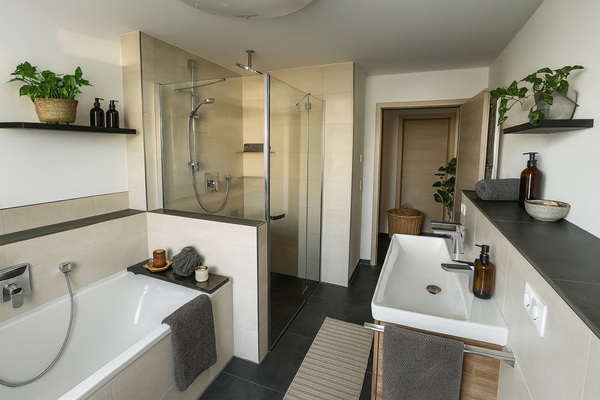 Badezimmer - beispielhafte Einrichtung mit KI erstellt