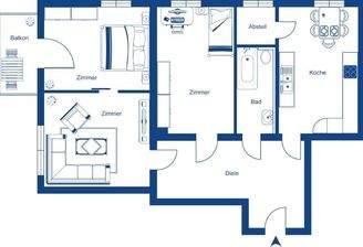 Grundriss WE 02, Erdgeschoss mitte