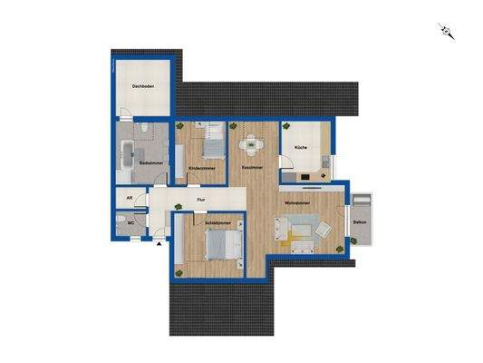 Grundriss Dachgeschosswohnung
