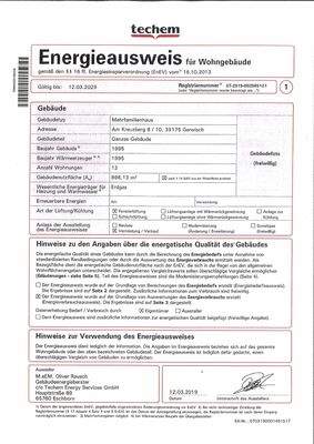 Energieausweis Auszug